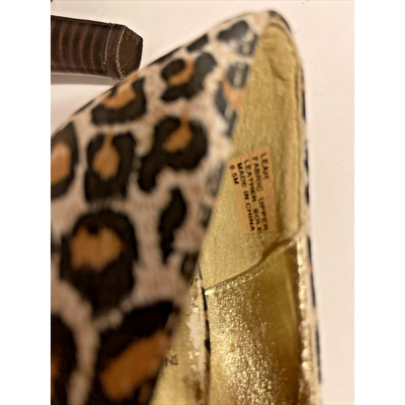 New Directions Leah Leopard Print Peep Toe Heels Womens 6.5M - Picture 6 of 6